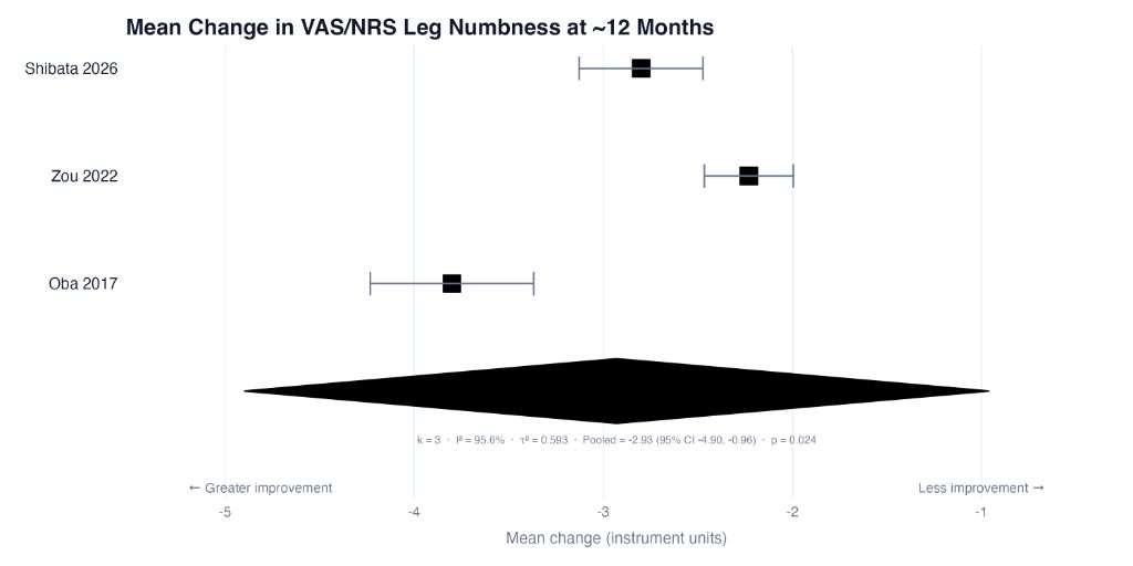 Figure 3 for Sensory Outcomes After Lumbar Decompression: A Systematic Review and Meta-Analysis